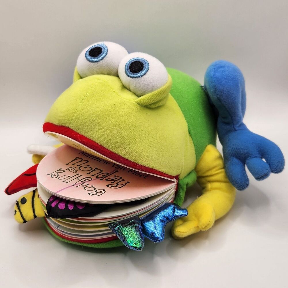 Matthew Van Fleet Monday the Bullfrog Board Book w/ Plush Frog Hand Puppet 2006